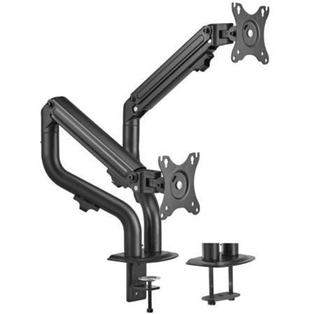 Suporte de mesa para monitor duplo Aisens DT32TSR-141/Giratório/Inclinável/Até 8 kg