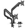 Suporte de mesa para monitor duplo Aisens DT32TSR-141/Giratório/Inclinável/Até 8 kg
