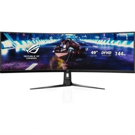 Monitor gamer ultrapanorâmico curvo Asus Rog Strix XG49VQ de 49"/ Dual FHD/ 4 ms/ 144 Hz/ VA/ Multimídia/ Preto