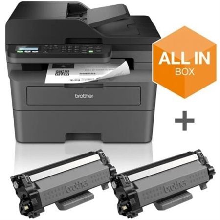 Impressora multifuncional a laser monocromática Brother MFC-L2827DWXL com WiFi/fax/duplex/impressora + pacote de consumíveis ext