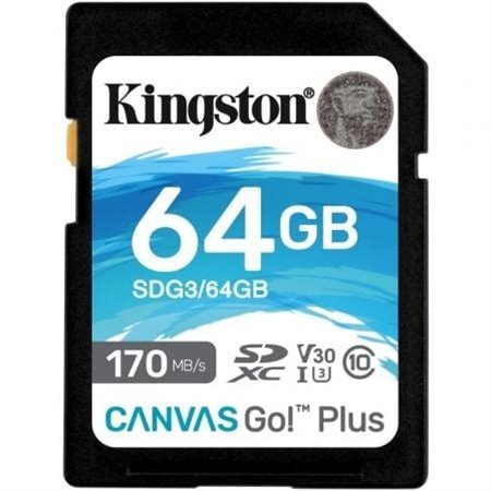 Kingston Canvas Go! Plus 64 GB SD XC/ Classe 10/ Cartão de Memória 170 MB