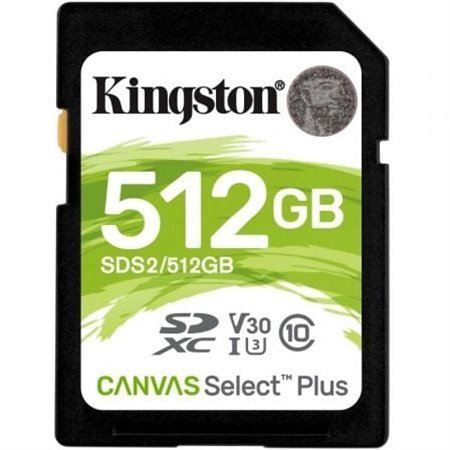 Cartão de memória Kingston CANVAS Select Plus 512 GB SD XC/ Classe 10/ 100 MB