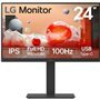 Monitor profissional LG 24BA750-B de 23,8" / Full HD / Multimídia / Altura ajustável / Preto