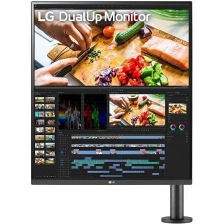 Monitor profissional LG DualUp Ergo 28MQ780-B de 27,6"/ SDQHD/ Multimídia/ Altura ajustável/ Preto