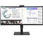 Monitor profissional ultrawide curvo LG 34BQ77QC-B de 34"/ WQHD/ Webcam/ Multimídia/ Altura ajustável/ Preto