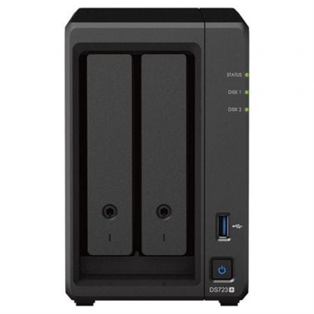 Synology Diskstation DS723+ NAS/ 2 baias 3,5"- 2,5"/ 2 GB DDR4/ Formato Torre