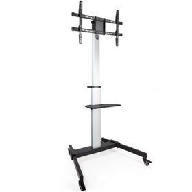 TooQ FS1886M-B Suporte de chão ajustável/inclinável com rodas para TVs de 37 a 86 polegadas/até 50 kg