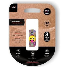 Pendrive 32GB Tech One Tech Emoji piscadinha USB 2.0