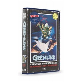 Conjunto de artigos de papelaria vhs sd brinquedos gremlins placas de caderno e caneta