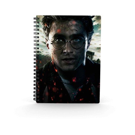 Notebook efeito 3d sd brinquedos harry potter face harry potter