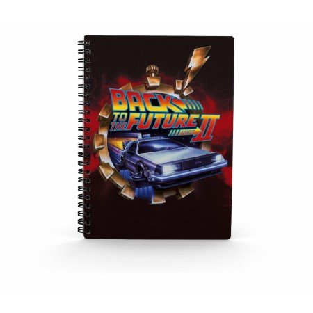 cartaz de notebook de efeito 3d bttf 2 de volta para o futuro