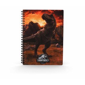 Caderno de efeito 3D no mundo jurássico selvagem