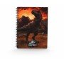 Caderno de efeito 3D no mundo jurássico selvagem