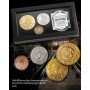 Réplica da exibição de moedas de harry potter gringotts da coleção nobre