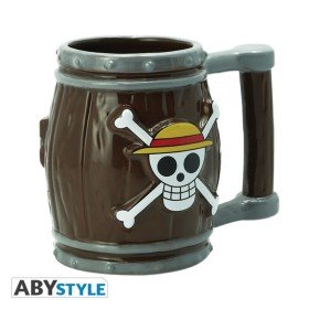 Caneca 3d abysse barril de uma peça com logo jolly roger