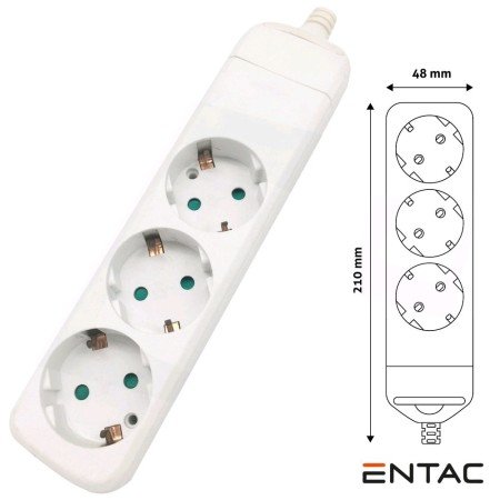 Tomada Elétrica C/ 3 Saídas Schuko Entac