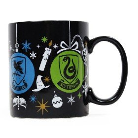 Caneca meia lua harry potter casas bugigangas 400ml