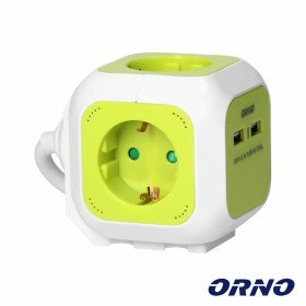 Tomada Elétrica C/ 4 Saídas E 2 Usb-A 1.4M Orno
