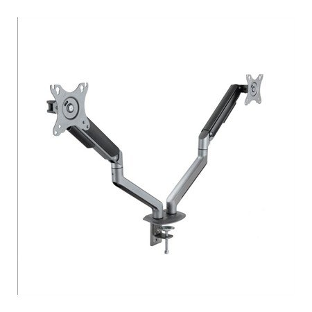 Suporte de mesa tv tooq 17 - 32 polegadas 2 telas cinza