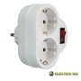 Tomada Elétrica C/ 2 Saídas Interruptor Branco Edh