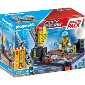 Construção do pacote inicial Playmobil com guindaste