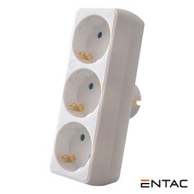 Tomada Elétrica C/ 3 Saídas Branco Entac