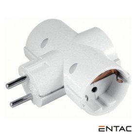 Tomada Elétrica C/ 3 Saídas Branco Entac