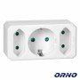 Ficha Elétrica Adaptadora 1X Schuko 2X Ac Plana Orno