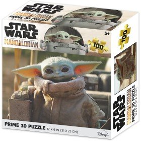 Prime 3d lenticular puzzle 100 peças o mandaloriano grogu