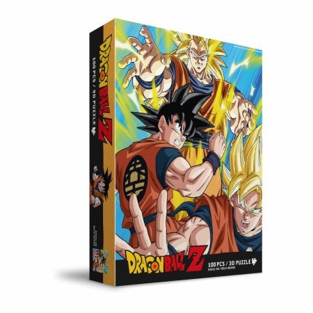Quebra-cabeça 100 efeito 3d goku saiyan dragon ball z