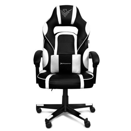 Cadeira gaming phoenix troféu branco couro pu