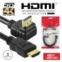 Cabo Hdmi Dourado Macho / Macho 2.0 4K Preto 3M 90º