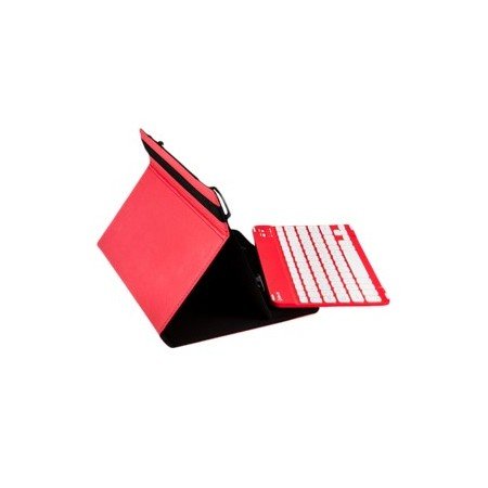 Estojo universal gripcase prata ht para tablet 9 - 10 polegadas + teclado bluetooth vermelho