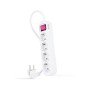 Extensão 4 tomadas 1,4m com interruptor nanocabo branco 4 tomadas - 250v - proteção