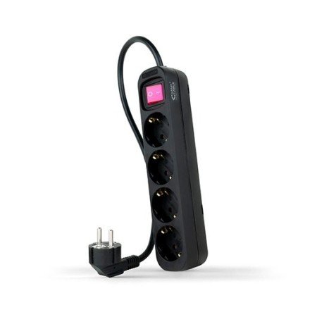 Extensão 4 tomadas 1,4m com interruptor nanocabo preto 4 tomadas - 250v - proteção