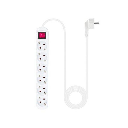 Filtro de linha 6 soquetes Nanocabo de 1,4m com interruptor branco 250v - proteção