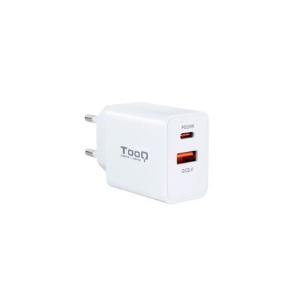 carregador de parede usb tooq tqwc - 2sc04wt usb tipo a + usb tipo c branco