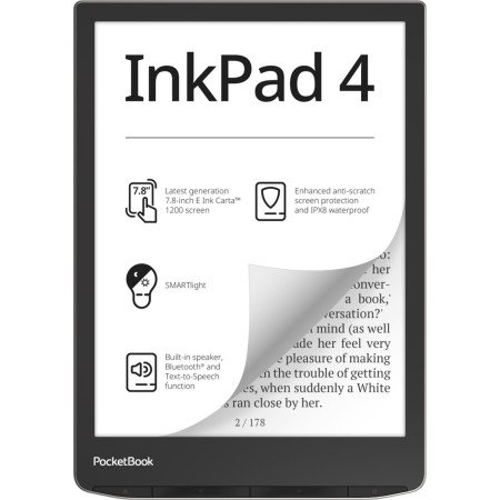 Livro eletrônico pocketbook inkpad 4 ereader 7.8 polegadas 32 gb stardust silver