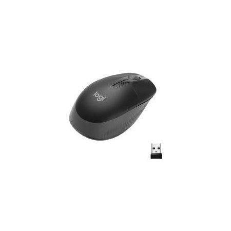 Mouse mouse logitech m190 de tamanho completo óptico sem fio sem fio cinza escuro