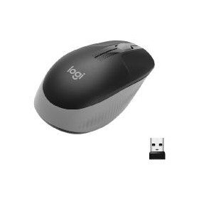 Mouse mouse logitech m190 full size óptico wiireles sem fio cinza claro