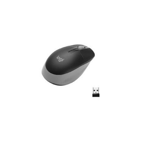 Mouse mouse logitech m190 full size óptico wiireles sem fio cinza claro