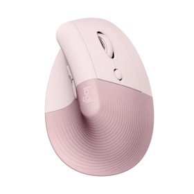 Mouse vertical mouse logitech lift 6 botões 4000 dpi sem fio sem fio rosa