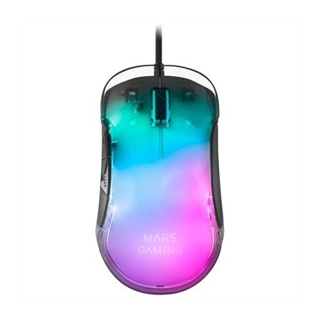 Mouse mouse mars gaming mmglow óptico usb 7 botões 12800dpi rgb