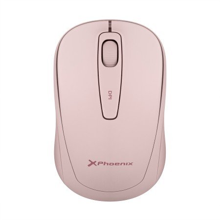 Phoenix m250 mouse wireless 2.4 ghz usb receiver até 1600 dpi compatível com pc mac laptop cor rosa