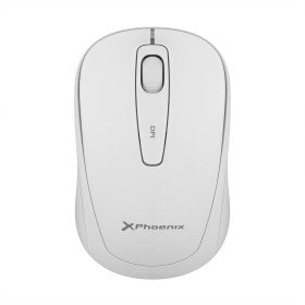 Phoenix m250 mouse wireless 2.4 ghz usb receiver até 1600 dpi compatível com pc mac laptop cor branca