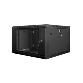 Armário rack lanberg 6u 600x600x368 auto montado 19 polegadas até 60 kg preto