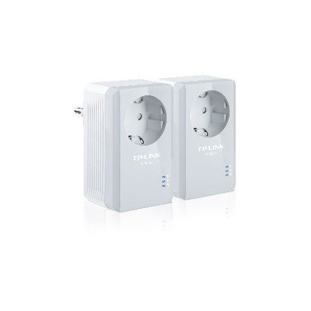 Pack x2 adaptadores de rede electric line 500mbps powerline com ficha tp - link