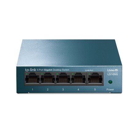 Switch 5 portas 10 - 100 - 1000 tp - link azul claro