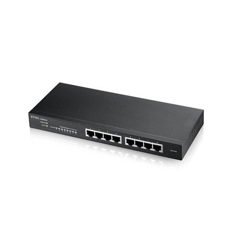 Switch 8 portas zyxel gs1915 - 8 gigabit ethernet nebulosa fanless