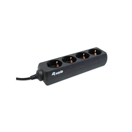 Equipar régua de energia 4 soquetes shucko soquete iec cabo de 1,1 m